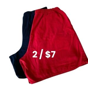 Sag Harbor Sports | High Waist Shorts in Red and Navy Blue
